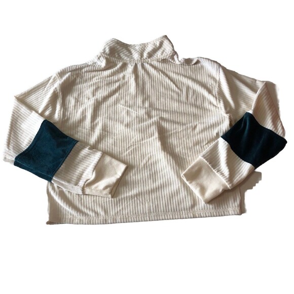 Aeropostale Lounge Women’s Mock Neck 1/4 Zip Crop Pullover Ivory Size Medium NWT - Picture 2 of 13